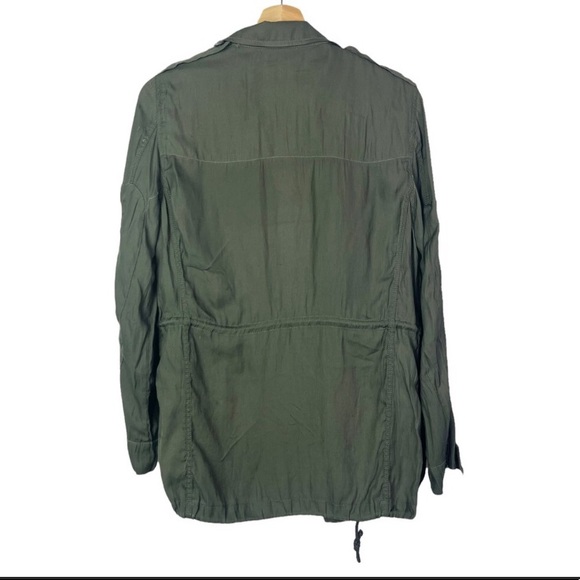 Zara dark green lightweight button down utility jacket, XS - Picture 2 of 6